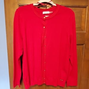 Calvin Klein deep red cardigan